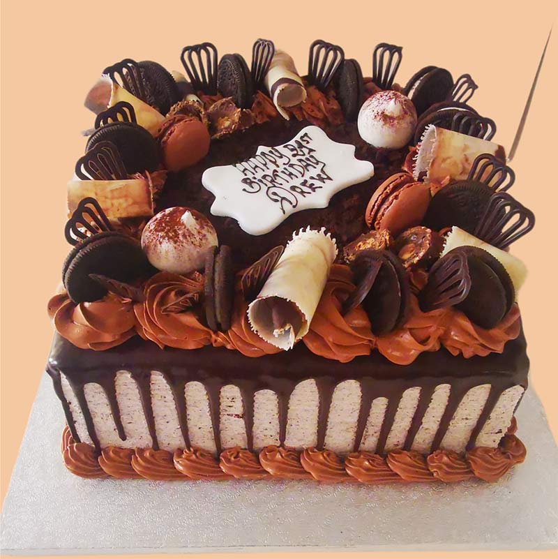 Happy Birthday Square Cake Theme 03 | Sadagar