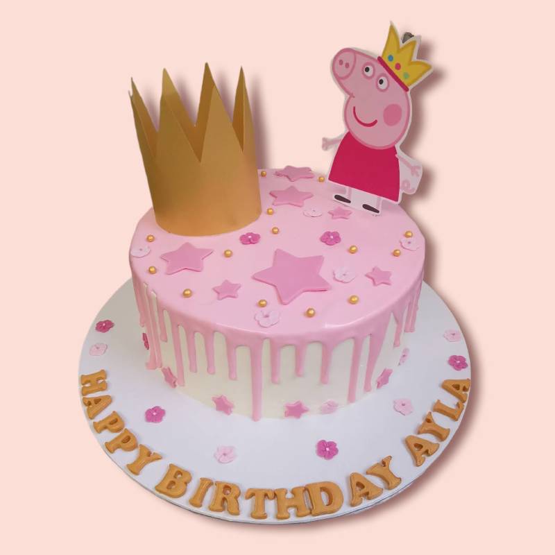 Peppa Pig Design Fresh Cream Cake | Peppa pig birthday cake, Party cakes,  Pig birthday cakes